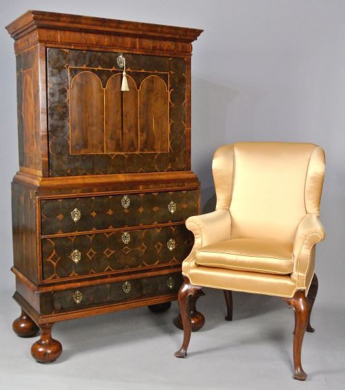 fig 7. Important Cocus Wood Oyster Veneer English Scriptor c. 1675