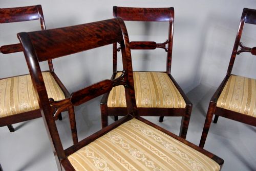 fig 1. BEAUTIFUL SET OF FOUR REGENCY MAPLE DINING CHAIRS C. 1830