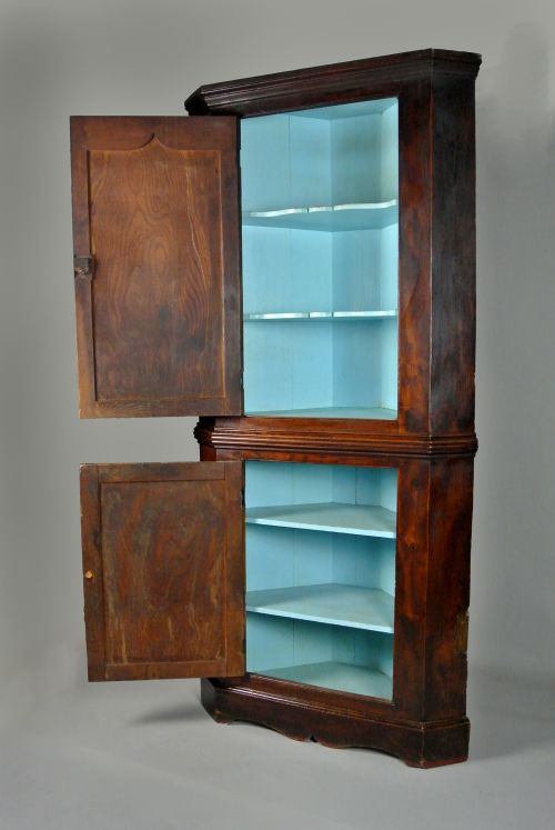 fig 4. Radiant George III Solid Elm Corner Cupboard c. 1800