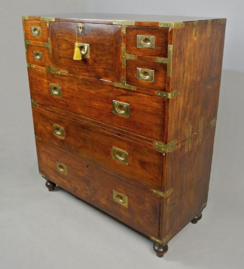 fig 2. Wonderful Georgian Solid Walnut Campaign Chest c. 1810