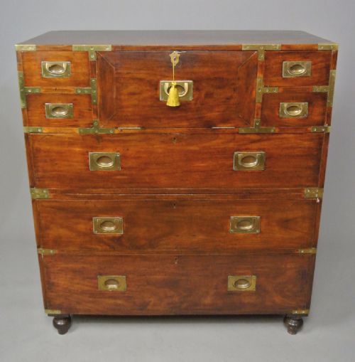 fig 3. Wonderful Georgian Solid Walnut Campaign Chest c. 1810