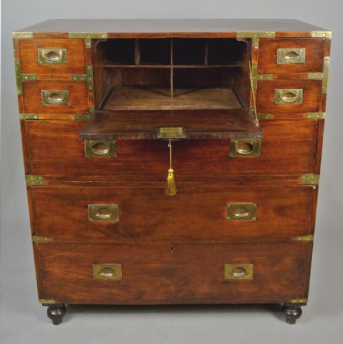 fig 4. Wonderful Georgian Solid Walnut Campaign Chest c. 1810
