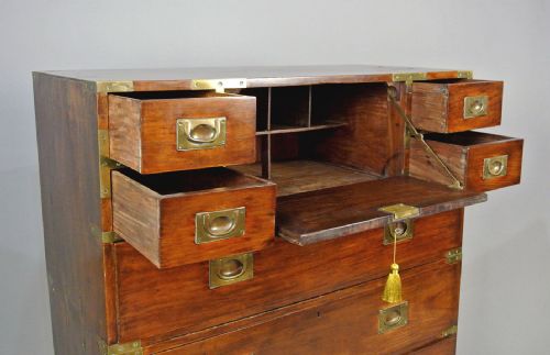 fig 5. Wonderful Georgian Solid Walnut Campaign Chest c. 1810
