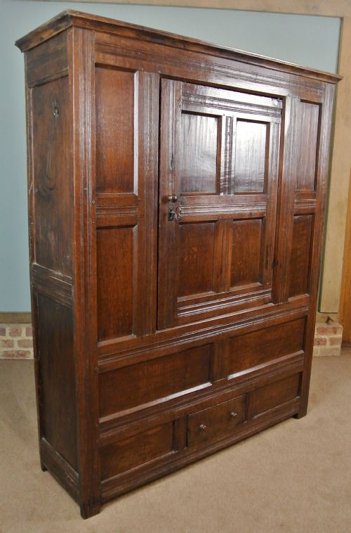 17th Century Oak Wardrobe and Press of Small Stature C. 1670