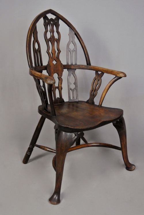 fig 1. Victorian Gothic ‘Strawberry Hill’ Windsor Armchair c. 1880