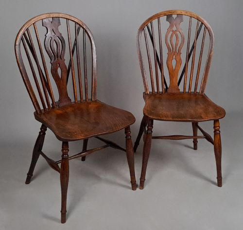 fig 1. Handsome Pair of Georgian Stick Back Windsor Chairs c. 1810