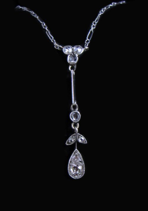 fig 1. Platinum and Diamond Art Nouveau Necklace c. 1900