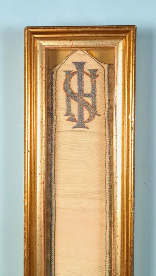 fig 3. Original Framed James I ‘Agnus Dei’ Silk Sewn Stole c. 1610