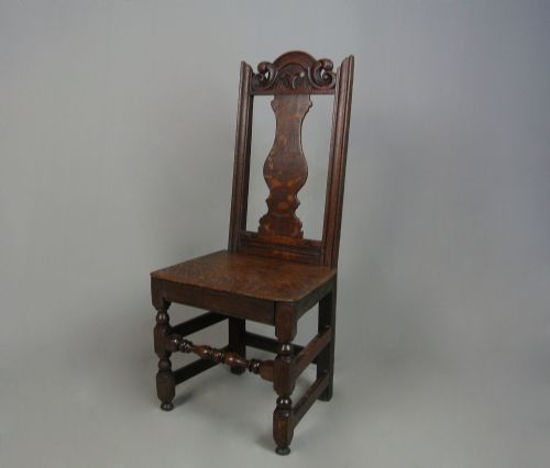 17th Century Back Stool Oak Side Chair C. 1675