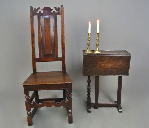 fig 1. Wonderful 17th Century Welsh Oak Chair - Initialled c. 1660