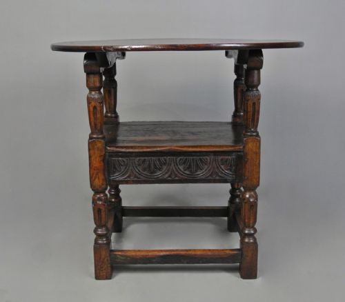 fig 1. Good Oak Wainscot Chair Monk`s Table