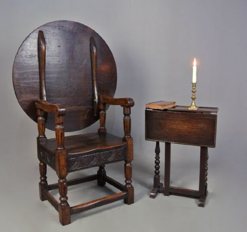 fig 2. Good Oak Wainscot Chair Monk`s Table