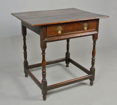 fig 1. Charming William and Mary Oak Lowboy c. 1690
