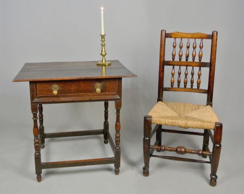 fig 3. Charming William and Mary Oak Lowboy c. 1690
