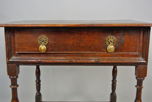 fig 4. Charming William and Mary Oak Lowboy c. 1690