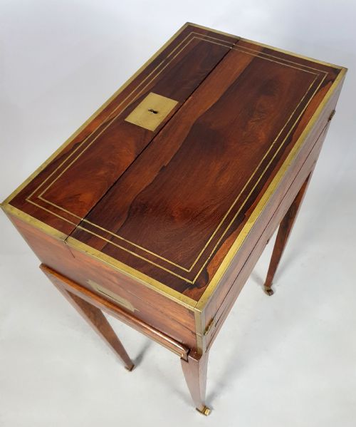 fig 6. Regency Rosewood and Brass Inlaid Campaign Desk on Stand c. 1825