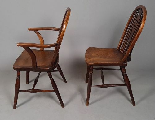 fig 1. Early Set of Five Prince of Wales Windsor Chairs c. 1840