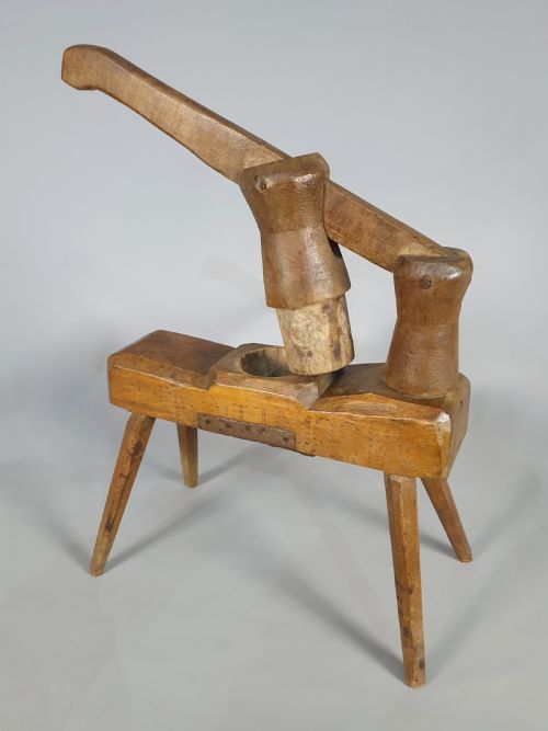 fig 1. Early 18th Century Vernacular Fruitwood Fruit Press c. 1730