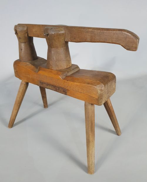 fig 3. Early 18th Century Vernacular Fruitwood Fruit Press c. 1730