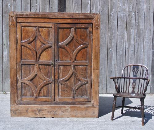 fig 1. 18th Century Irish Sold Elm Cupboard c. 1750