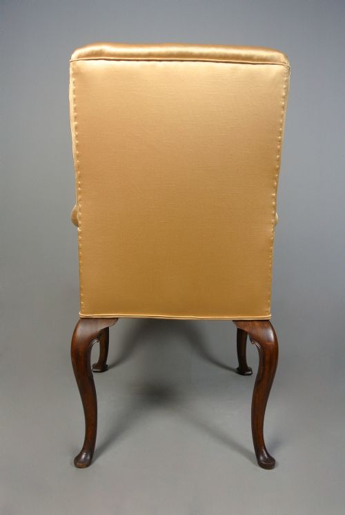 QUEEN ANNE DESIGN WALNUT WING ARMCHAIR C 1880 - ADDITIONAL PHOTO 5