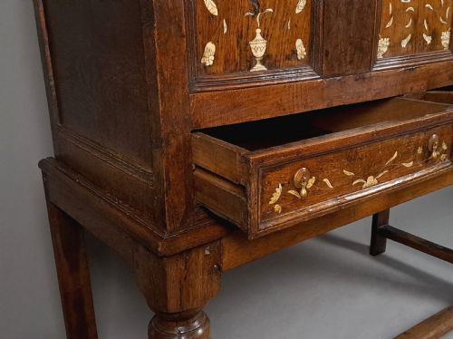 fig 5. Charles II Ivory Inlaid Elm Chest on Stand c. 1660