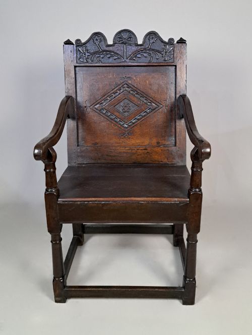 EARLY ENGLISH OAK YORKSHIRE WAINSCOT ARMCHAIR C 1635 - ADDITIONAL PHOTO 2