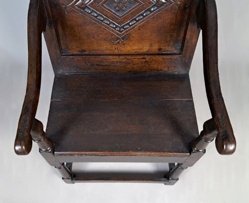 EARLY ENGLISH OAK YORKSHIRE WAINSCOT ARMCHAIR C 1635 - ADDITIONAL PHOTO 3