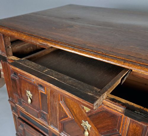 fig 1. Exceptional 17th Century Oak And Laburnum Chest of Drawers c. 1680