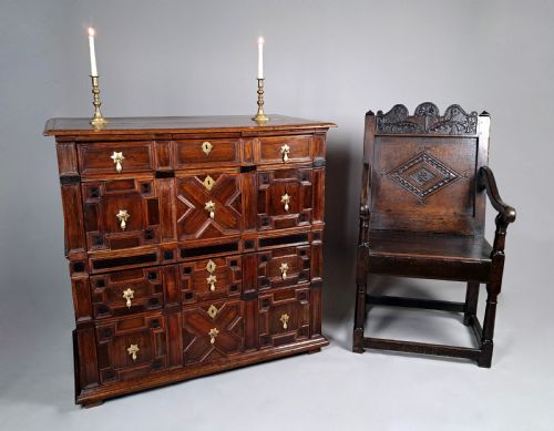 fig 2. Exceptional 17th Century Oak And Laburnum Chest of Drawers c. 1680