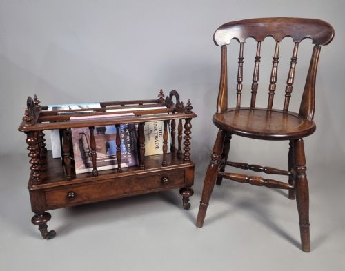 LOVELY EDWARDS ROBERTS WALNUT CANTERBURY C 1870 - ADDITIONAL PHOTO 1