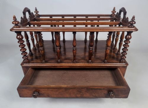 LOVELY EDWARDS ROBERTS WALNUT CANTERBURY C 1870 - ADDITIONAL PHOTO 3