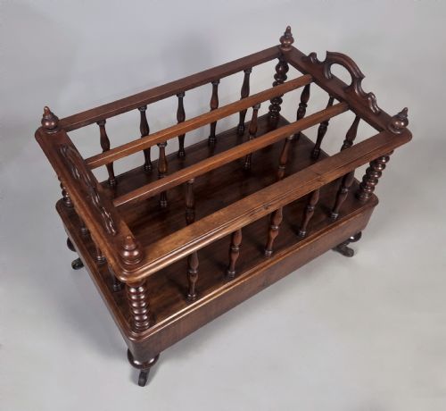 LOVELY EDWARDS ROBERTS WALNUT CANTERBURY C 1870 - ADDITIONAL PHOTO 6