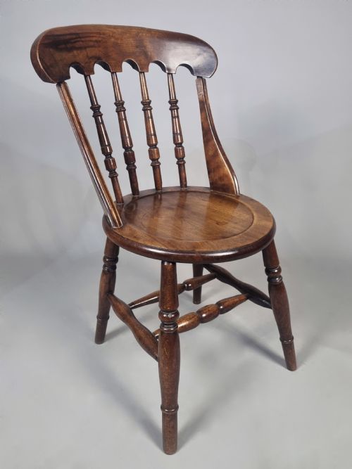fig 1. Set of Six Victorian Fruitwood Penny Chairs c. 1890