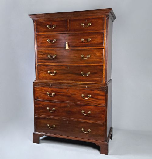 Fine George III Chest on Chest with Original Hardware C. 1800