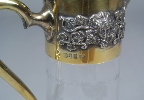 SUPERB QUALITY SILVER ASPREY AND CO LTD BACCHUS MASK CLARET JUG 1960 - ADDITIONAL PHOTO 4