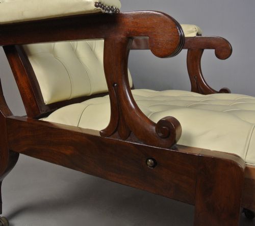 REGENCY SOLID MAHOGANY DAWS PATENT RECLINING CHAIR C 1830 - ADDITIONAL PHOTO 4