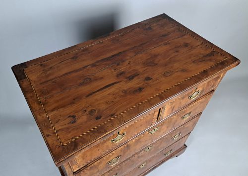 fig 2. Rare George I Yew Wood Chest of Drawers c. 1720