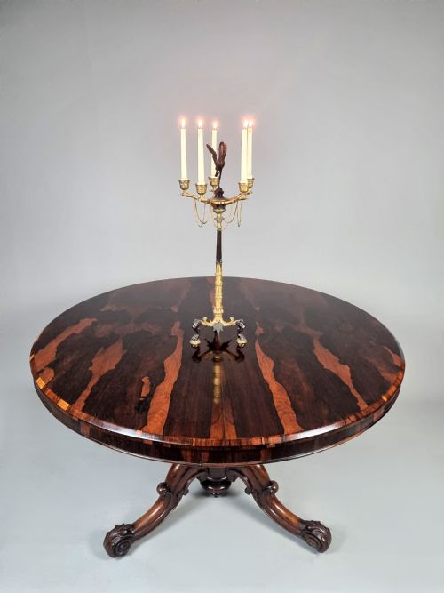 Rare and Beautiful Coromandel Circular Dining Table  C. 1865