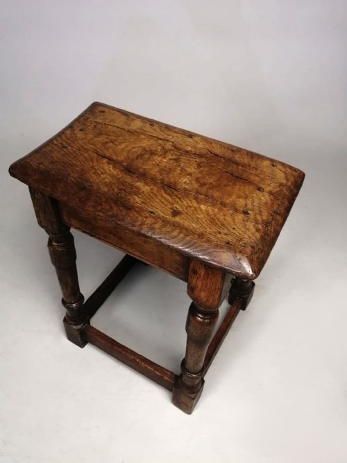 QUEEN ANNE OAK AND ELM JOINT STOOL C 1700 - ADDITIONAL PHOTO 4