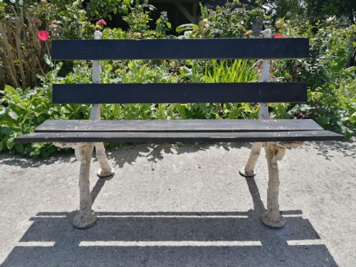VICTORIAN COALBROOKDALE FAUX BOIS TWO SEATER BENCH C1870