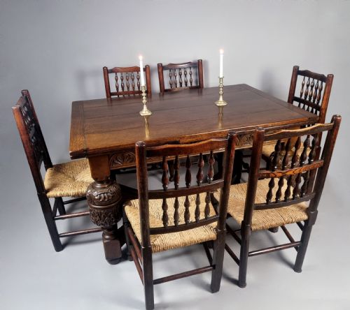 ANTIQUE OAK EXTENDING DINING TABLE SEATING 810 C1900 - ADDITIONAL PHOTO 5