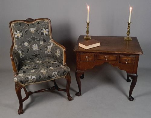 LOVELY 19TH CENTURY WING ARM CHAIR IN THE QUEEN ANNE MANNER C 1850 - ADDITIONAL PHOTO 1