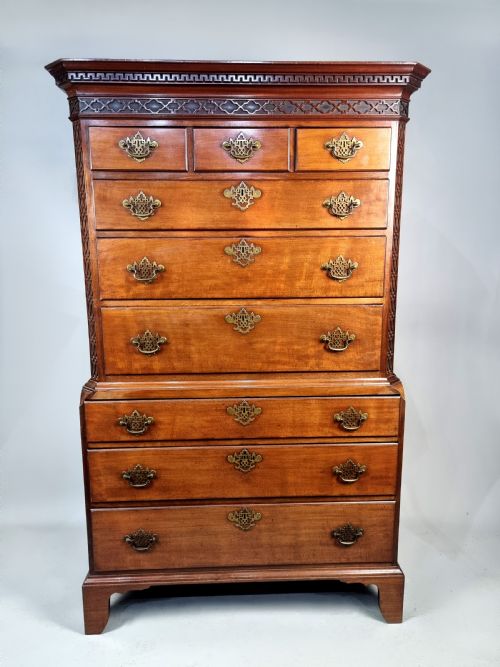 GEORGE III PERIOD CHIPPENDALE CHEST ON CHEST C1760 - ADDITIONAL PHOTO 4
