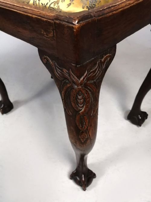 LOVELY GEORGE II PERIOD IRISH CARVED ELM STOOL C 1750 - ADDITIONAL PHOTO 3