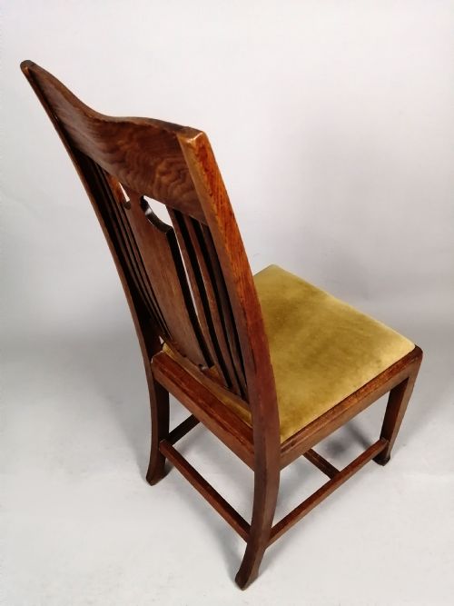 SET OF 8 ARTS AND CRAFTS OAK CHAIRS GLASGOW SCHOOL C 1900 - ADDITIONAL PHOTO 4