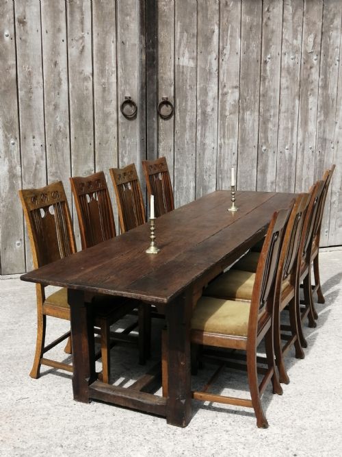 EARLY 18TH CENTURY OAK AND ELM REFECTORY TABLE SEATING TEN C 1720 - ADDITIONAL PHOTO 2