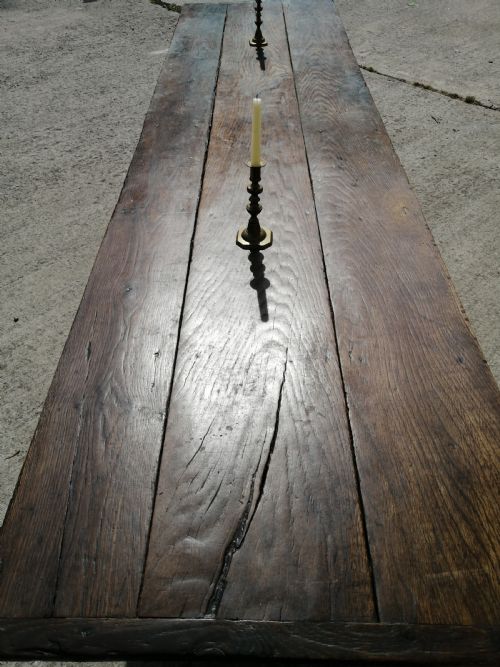 EARLY 18TH CENTURY OAK AND ELM REFECTORY TABLE SEATING TEN C 1720 - ADDITIONAL PHOTO 3