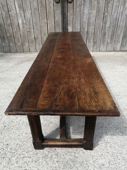 EARLY 18TH CENTURY OAK AND ELM REFECTORY TABLE SEATING TEN C 1720 - ADDITIONAL PHOTO 6