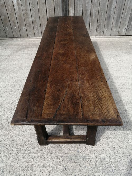 EARLY 18TH CENTURY OAK AND ELM REFECTORY TABLE SEATING TEN C 1720 - ADDITIONAL PHOTO 7
